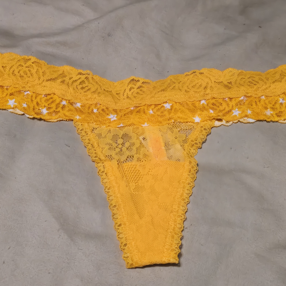 PINK Victoria's Secret Yellow Lace Panties